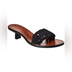 Rag & Bone New York Melrose Leather Kitten Heel Brown Black Braided Size 37/US 7